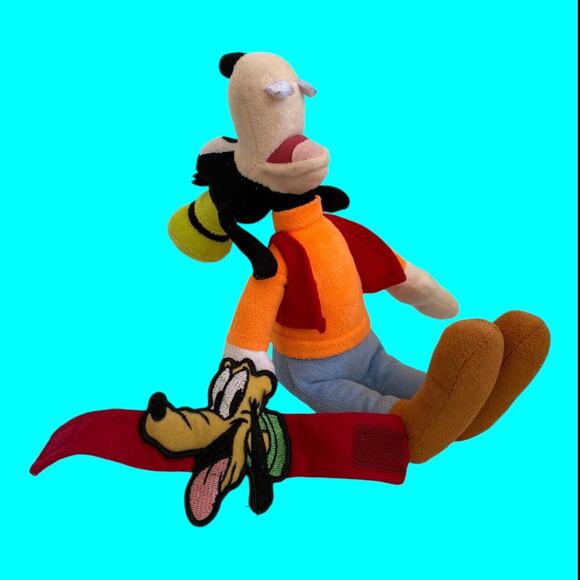 Disney Goofy Plush Toy 8" Tall By Just Play LLC With Pluto Mask - Picture 6 of 12